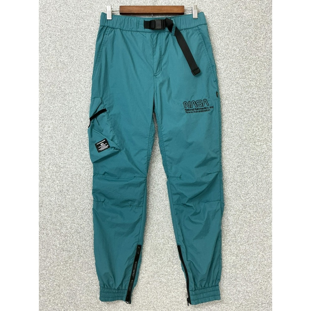 Alpha Industries Men's NASA Utility Track Pants Joggers XS Teal Waterproof Cargo